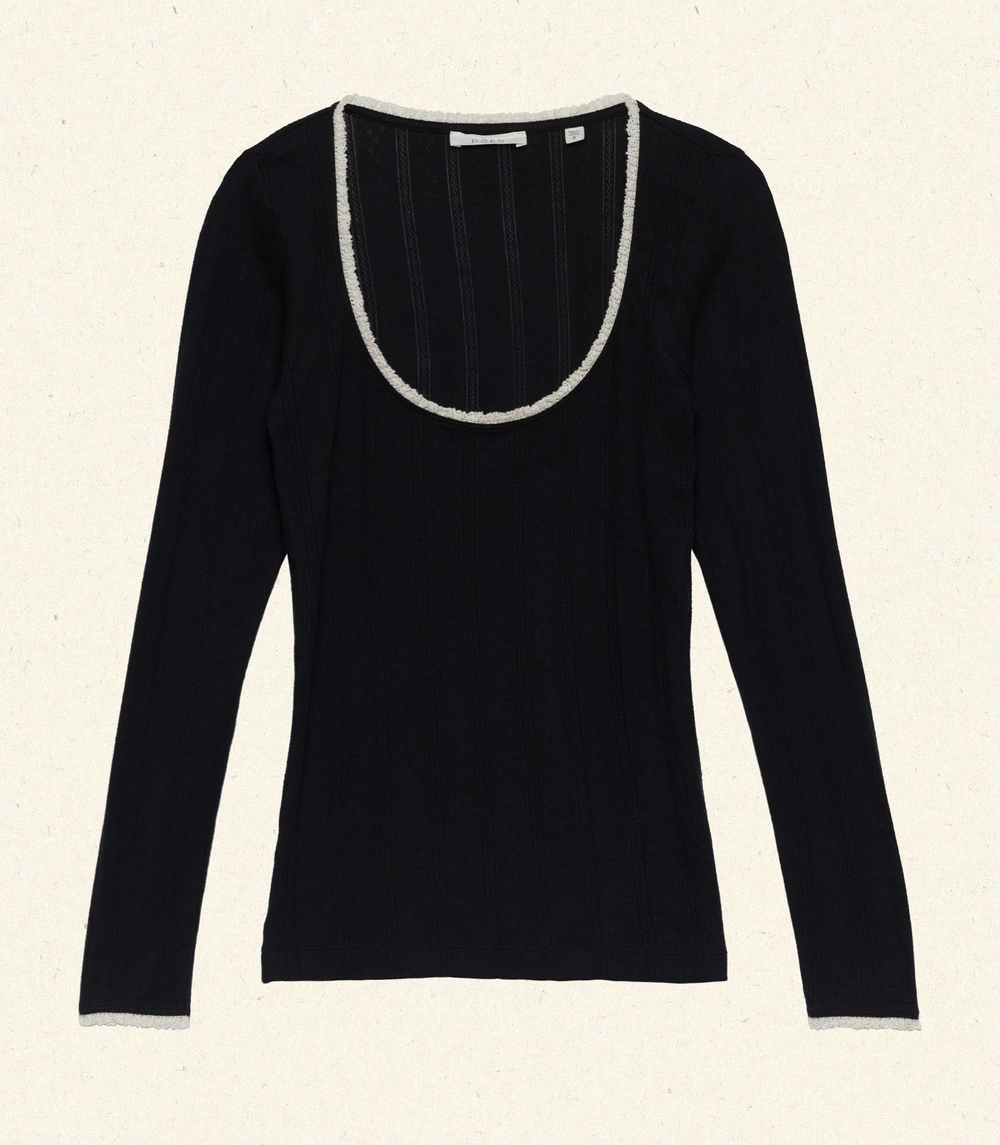 DÔEN Women Romy Tee - Black Quelle Jolie Pointelle