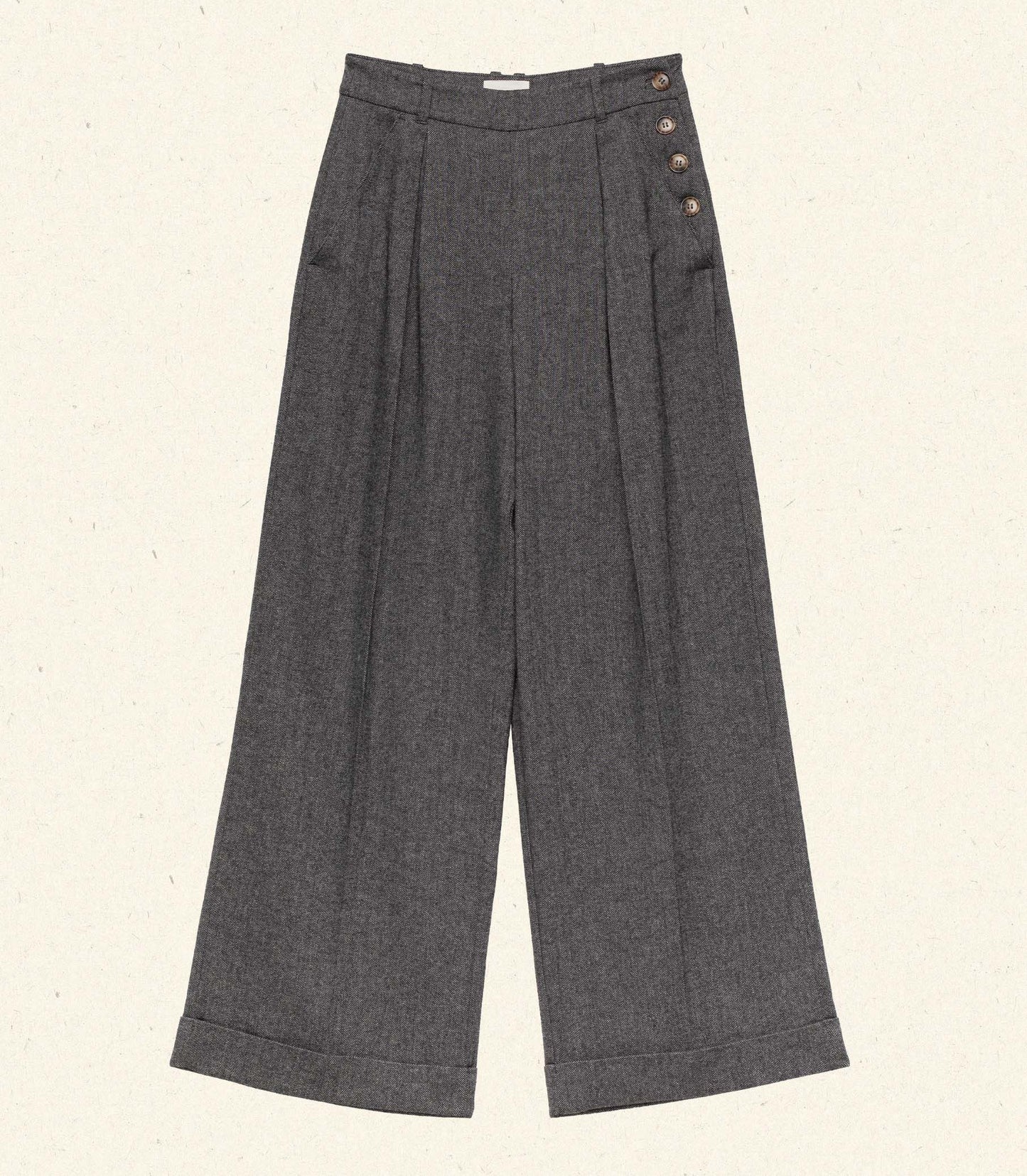 DÔEN Women Lawrence Pant - Black Herringbone