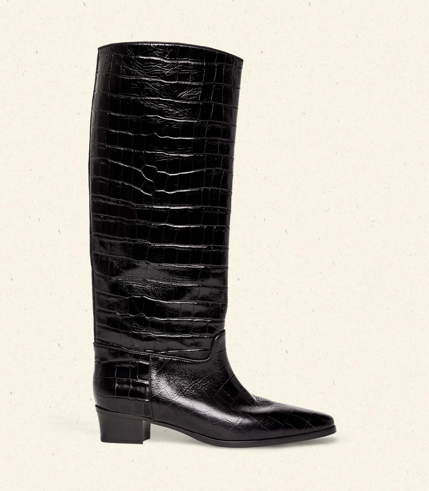 DÔEN Women Riviera Boot - Black Faux Croc