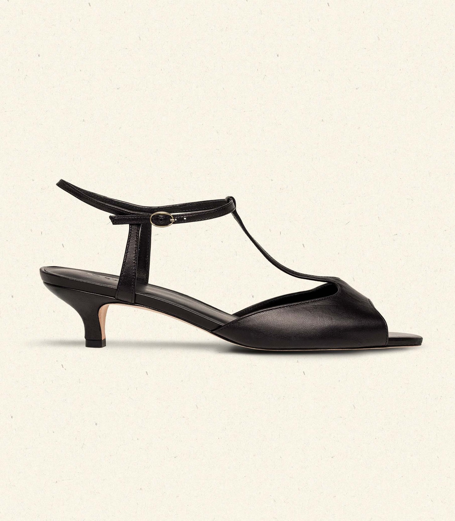 DÔEN Women Maisie T-Strap - Black Box Calf