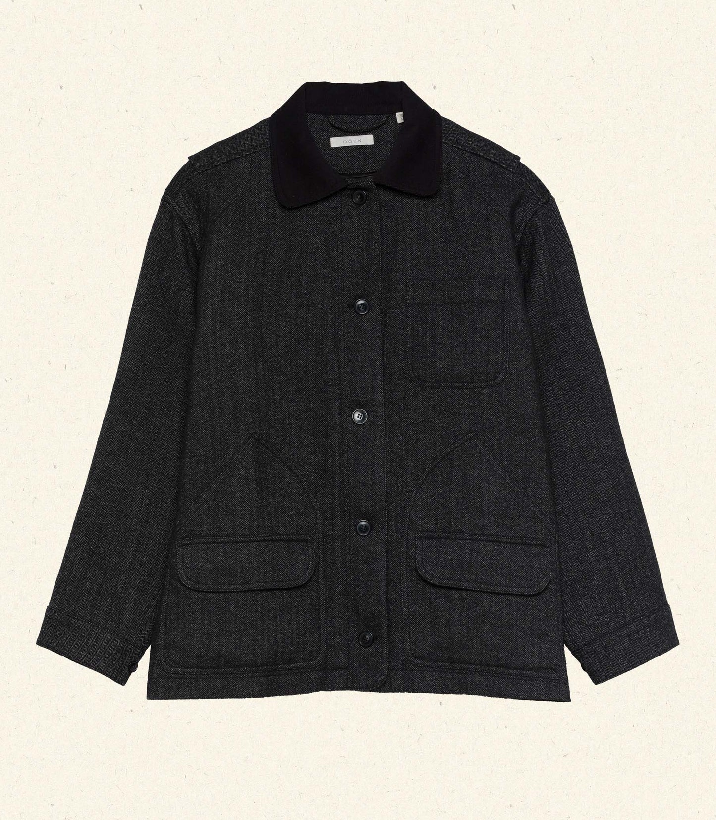DÔEN Women Pascual Wool Jacket - Charcoal Herringbone