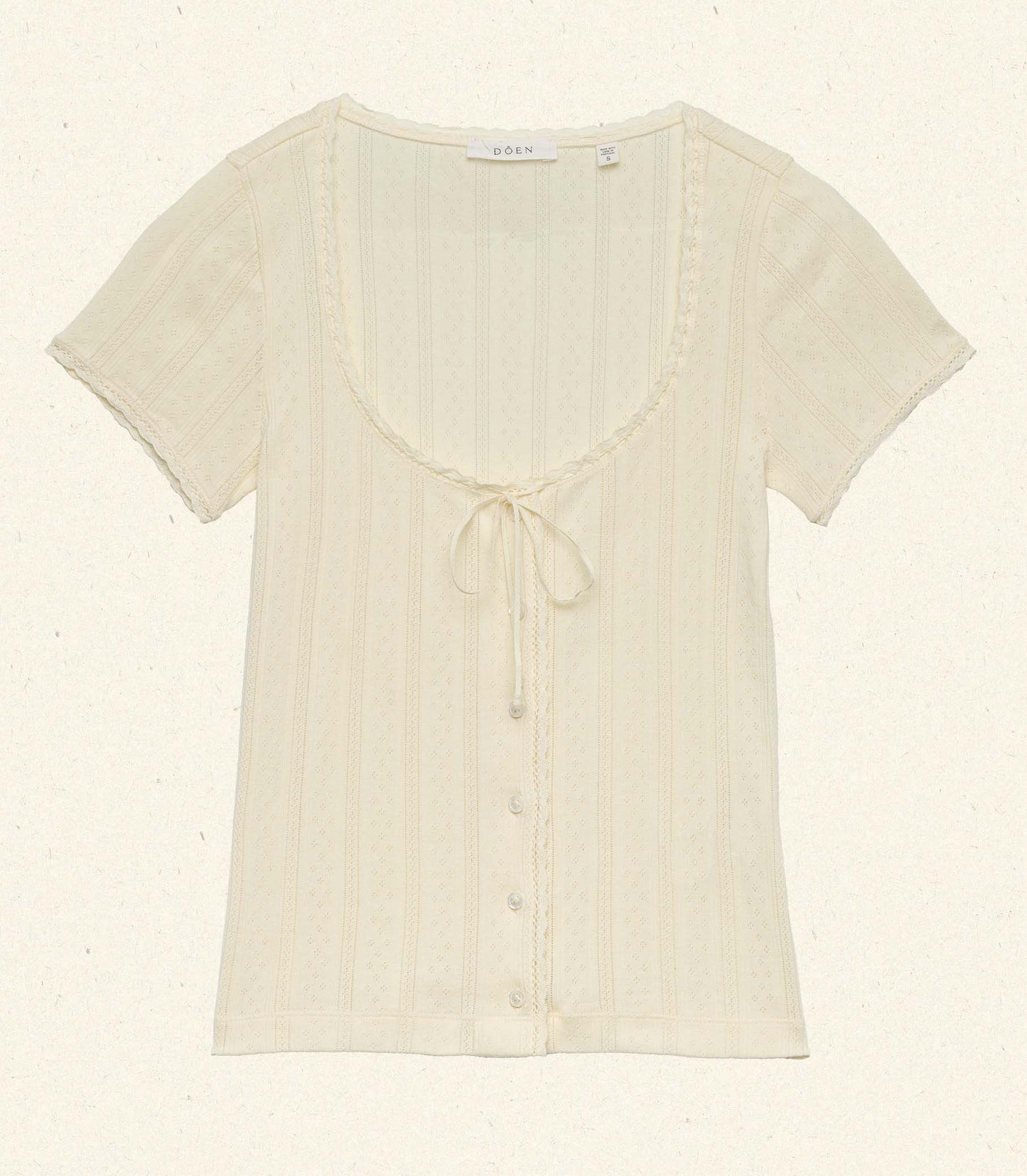 DÔEN Women Lara Tee - Creme Citron Quelle Jolie Pointelle