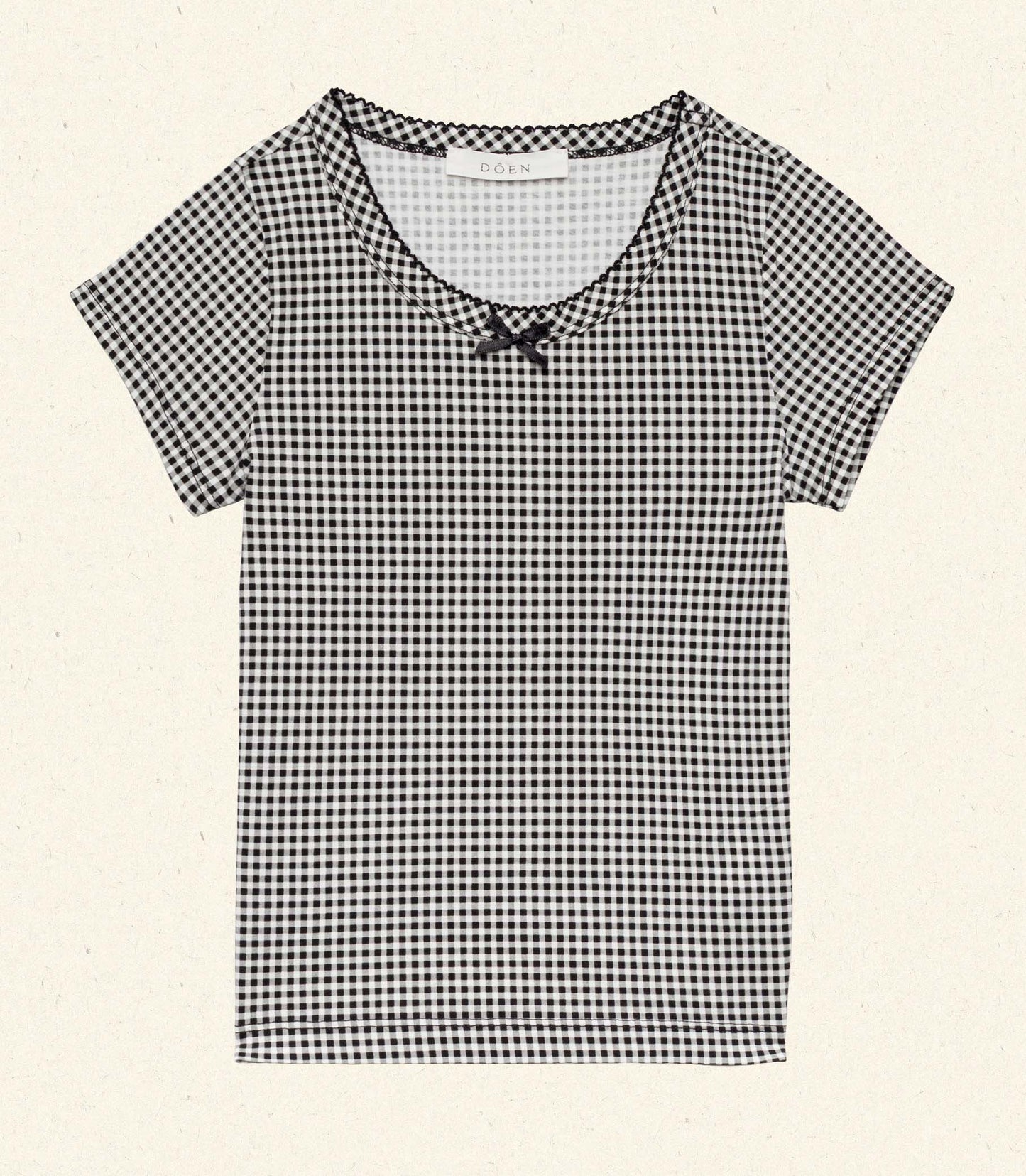 DÔEN Kids Huckleberry Tee - Noir La Maddalena Gingham