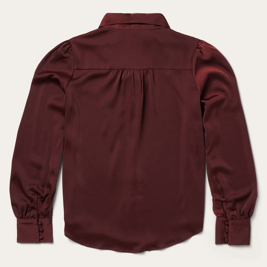 Stetson Wine Satin Blouse