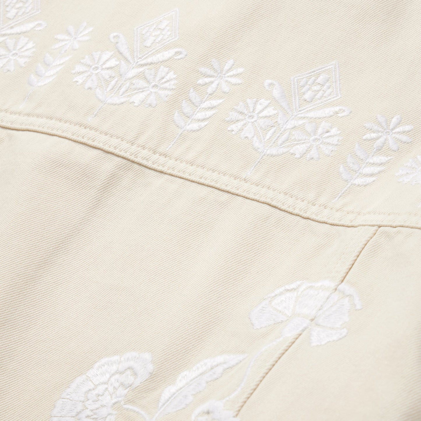 Stetson Embroidered Cream Denim Jacket
