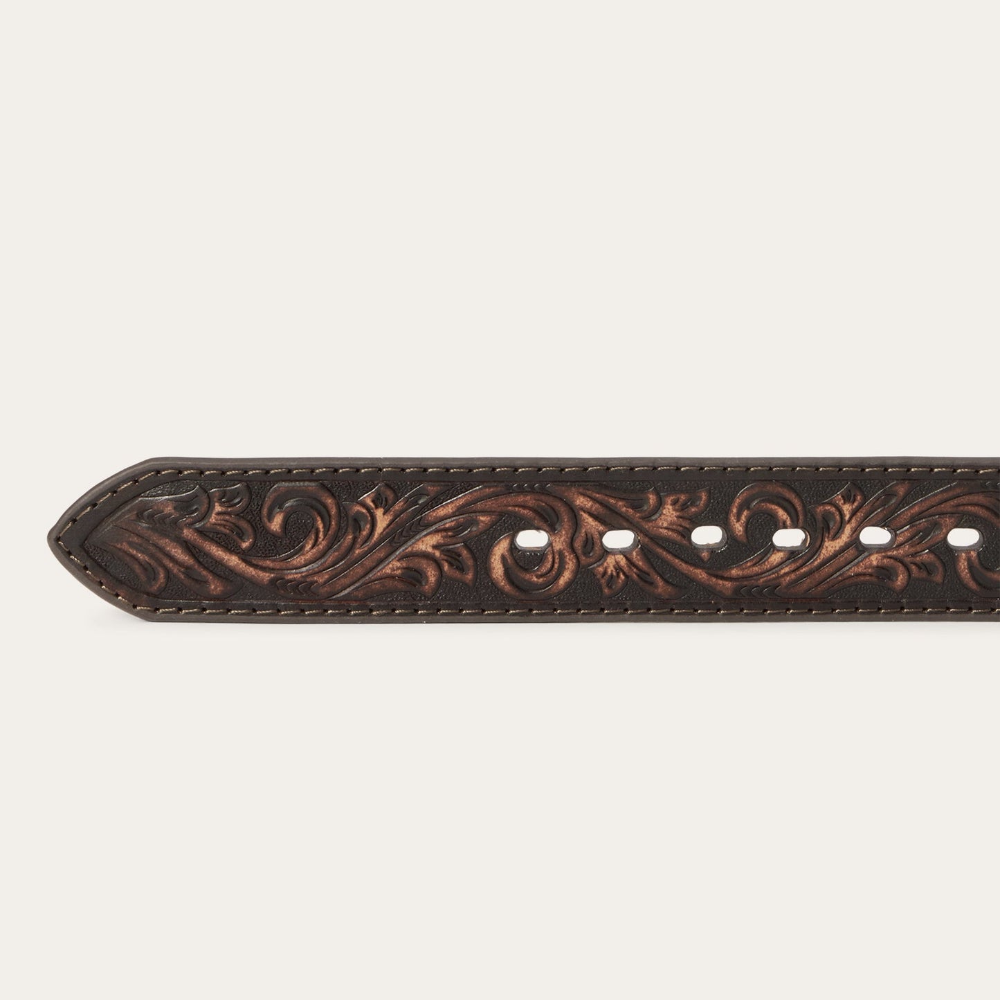 Stetson Embroidered Tooled Tab Belt