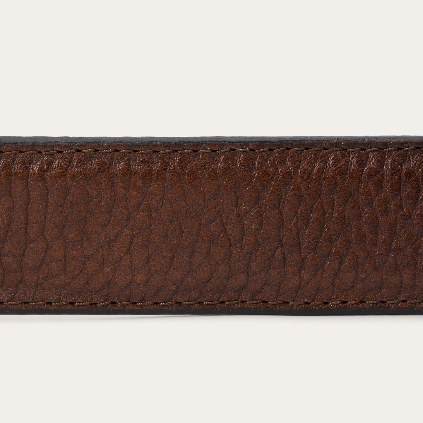 Stetson Bison Leather Tooled Tab Belt