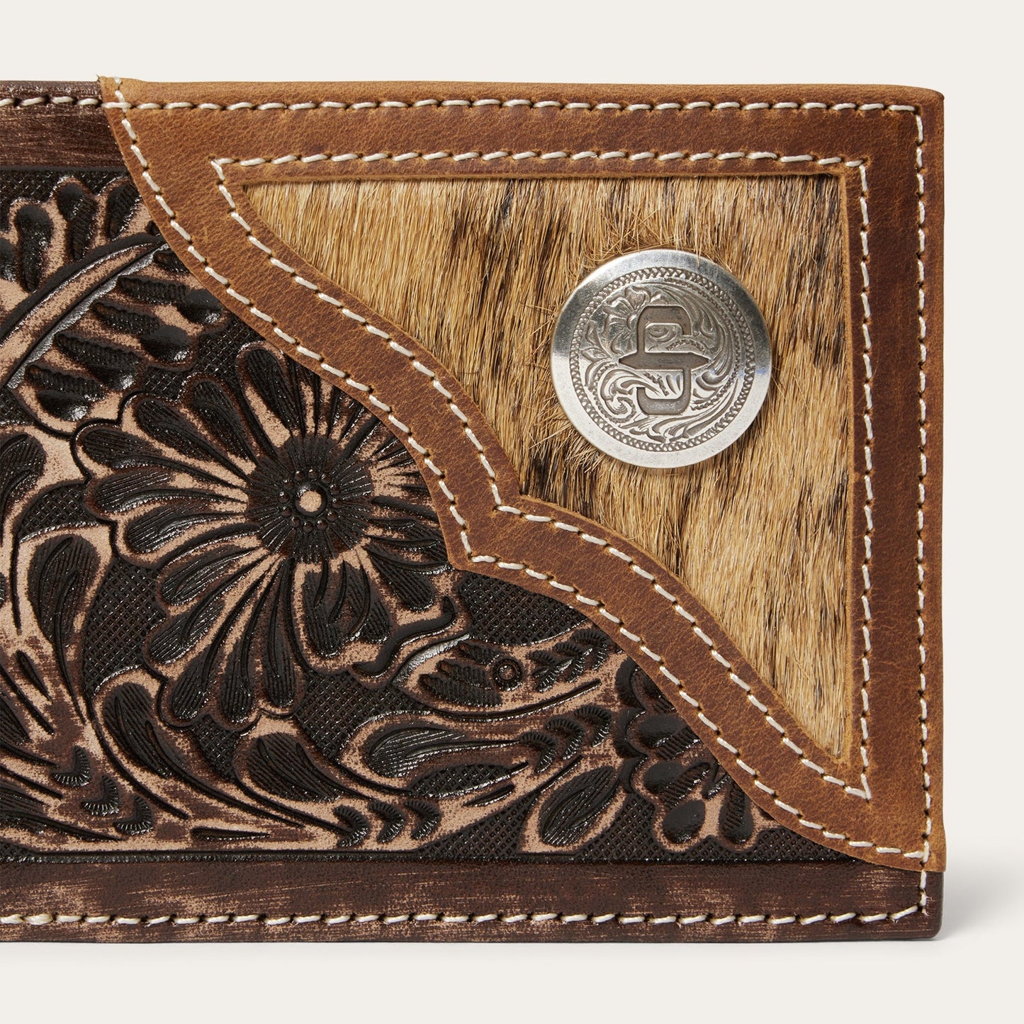 Stetson Hair-On-Hide Concho Bi-Fold Wallet