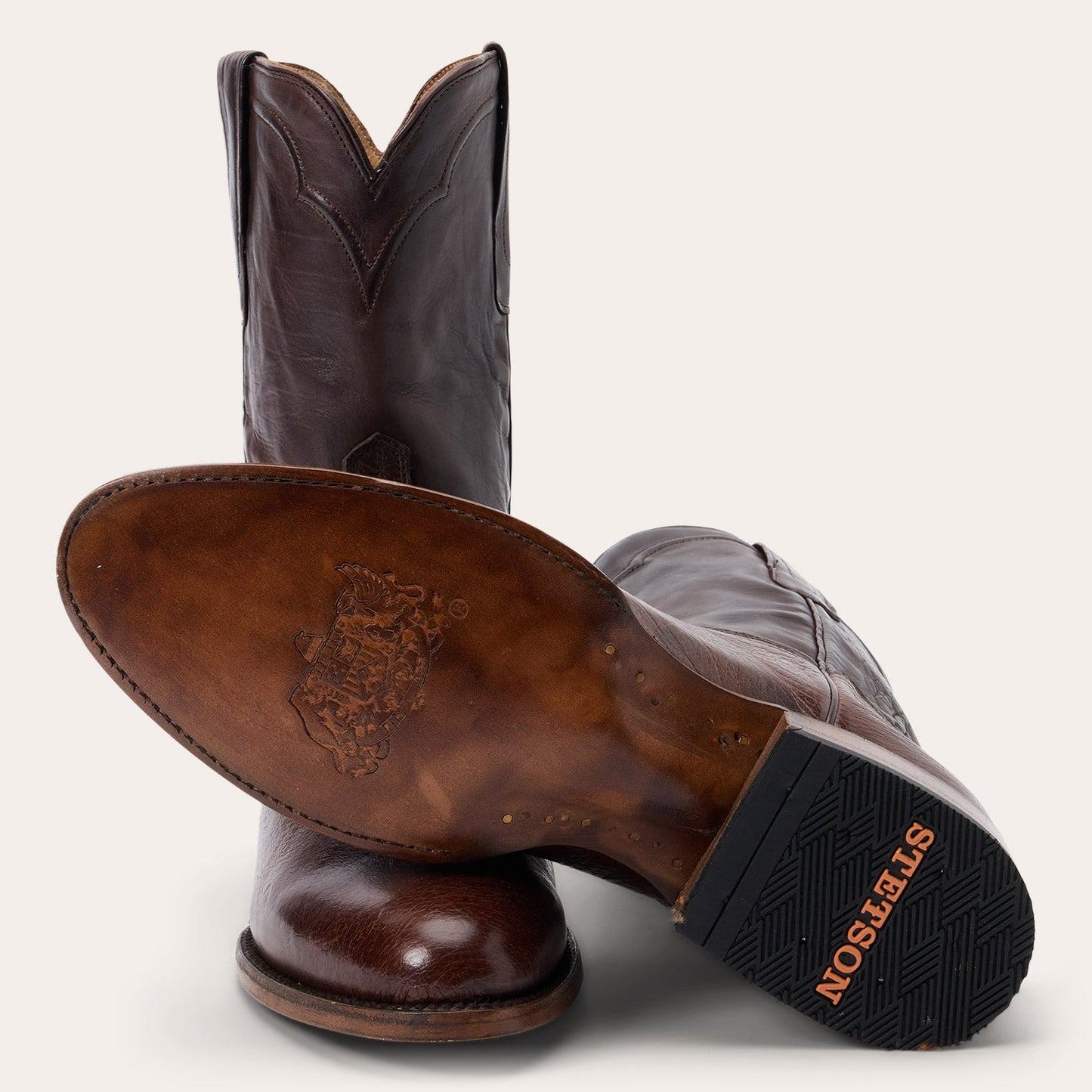 Stetson Clay Smooth Ostrich Roper Boots