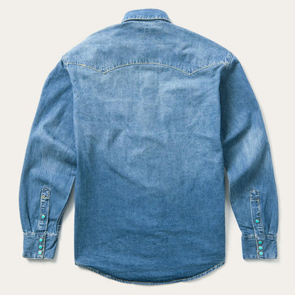 Stetson Turquoise Snap Western Denim Shirt