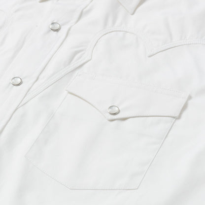Stetson Classic Solid Snap Poplin Shirt In Optic White