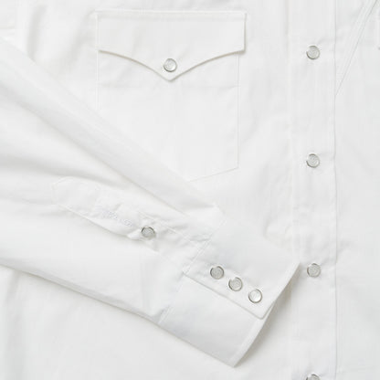 Stetson Classic Solid Snap Poplin Shirt In Optic White