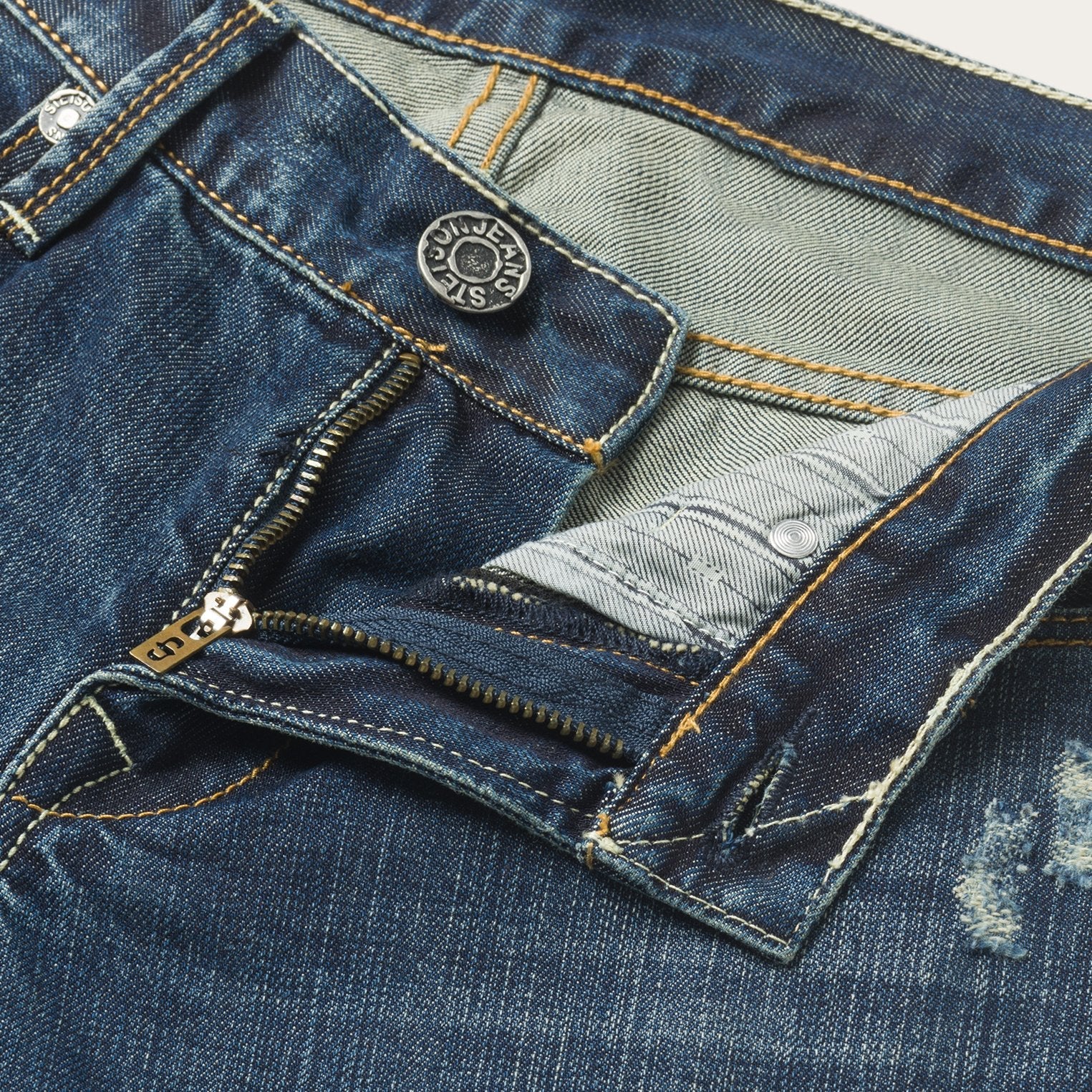 Stetson 1014 Fit Destructed Dark Wash Jeans