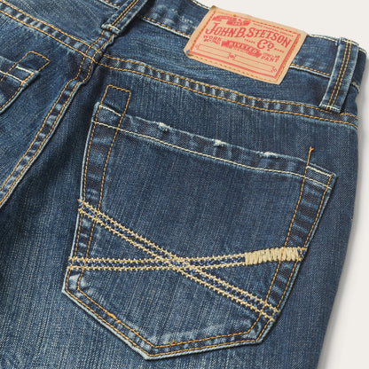 Stetson 1014 Fit Destructed Dark Wash Jeans