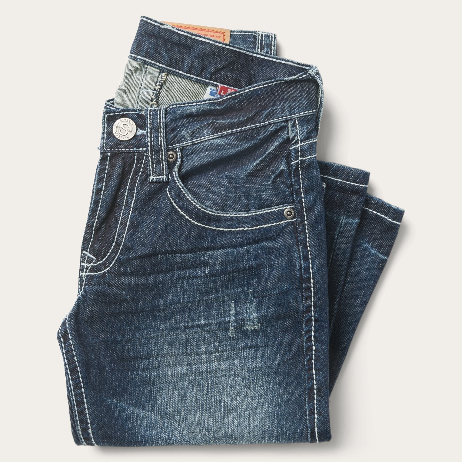 Stetson 1014 Fit Destructed Medium Wash Jeans