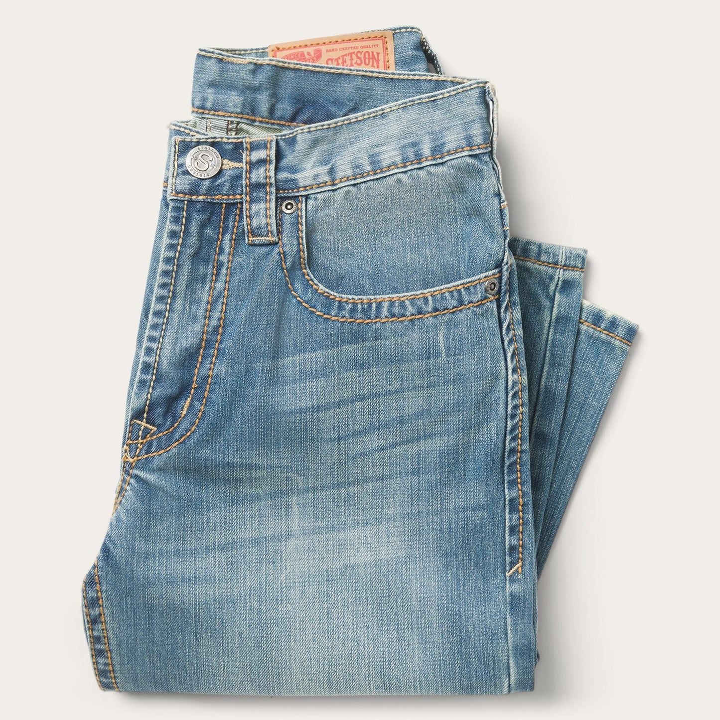 Stetson 1520 Fit Light Wash Jeans With Tacking