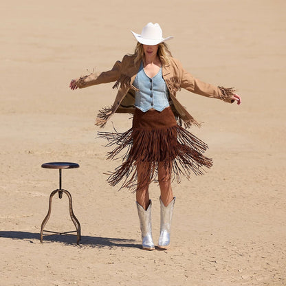 Stetson Suede Fringed Skirt