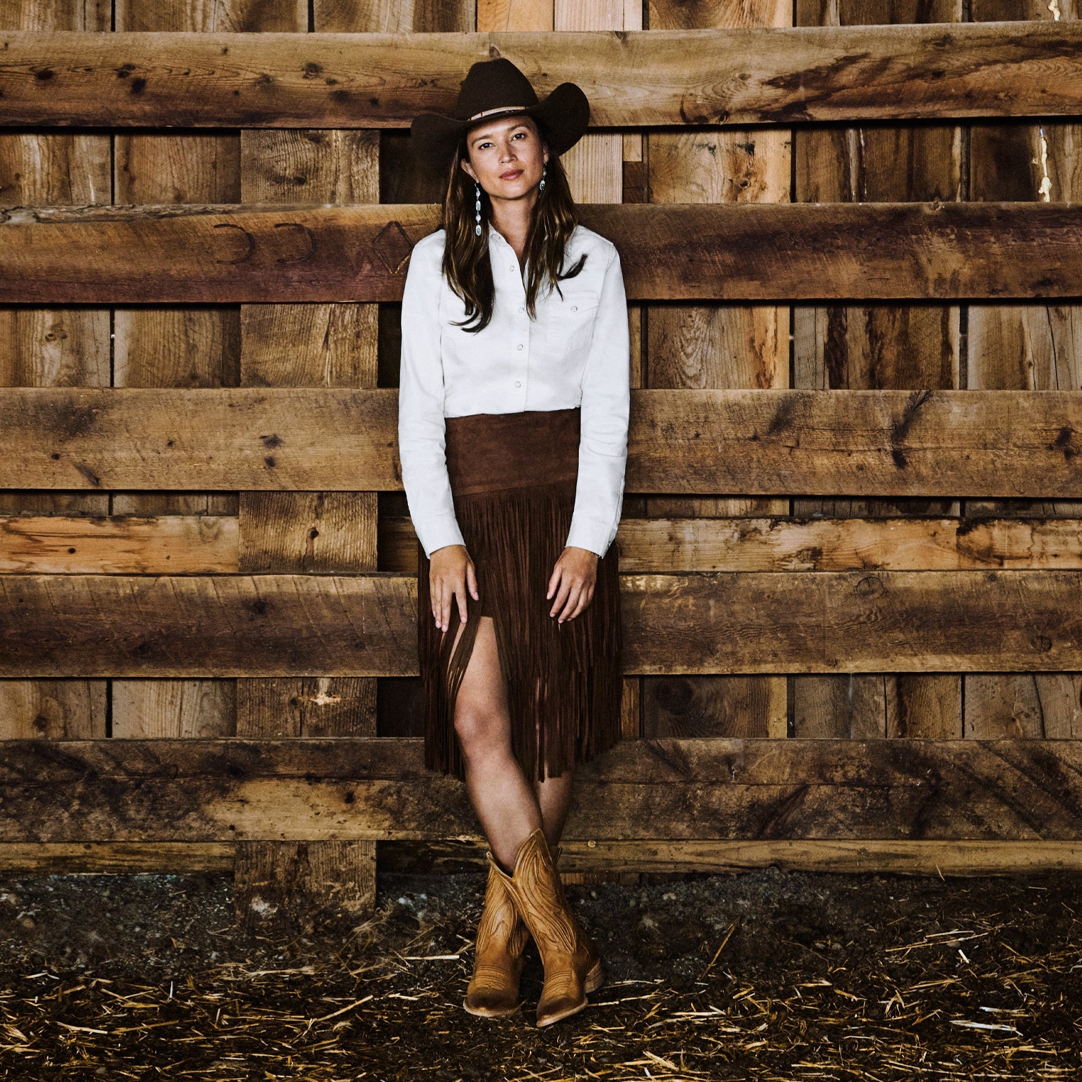 Stetson Suede Fringed Skirt
