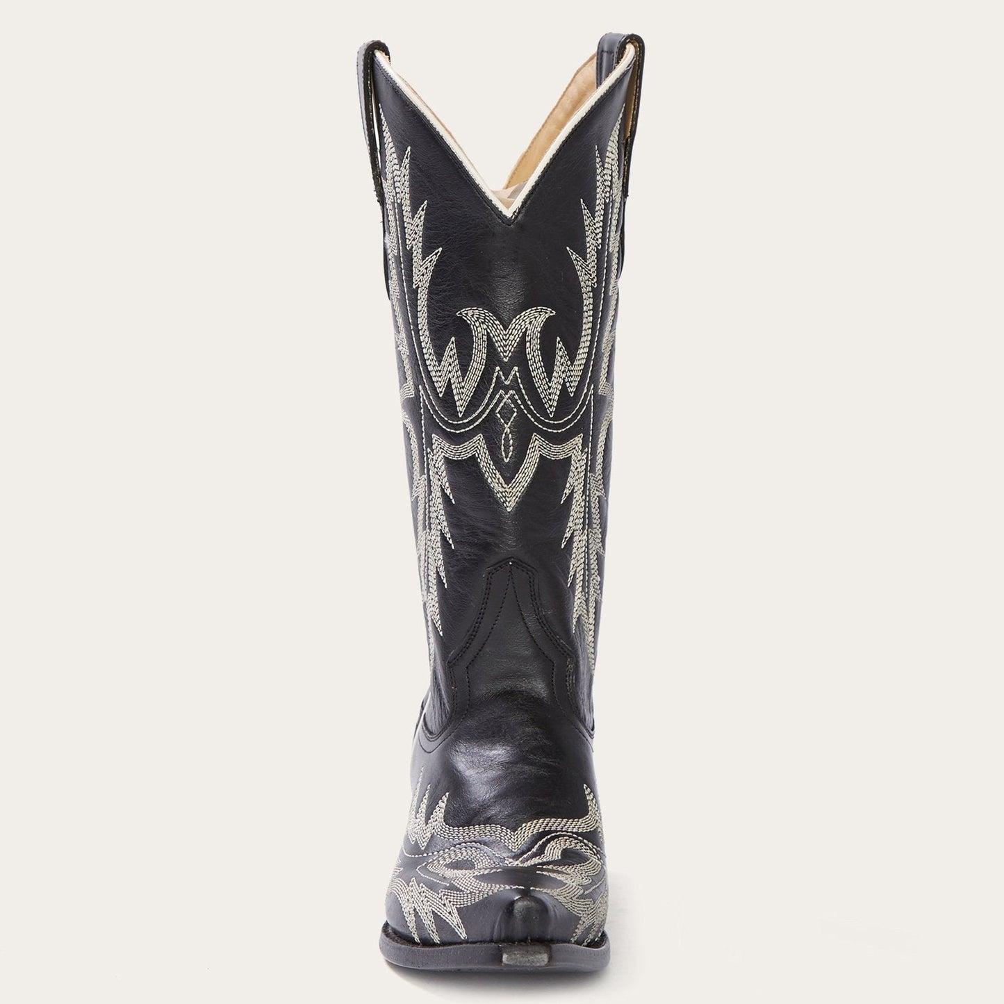 Stetson Tina Black & White Flame Embroidered Cowboy Boot