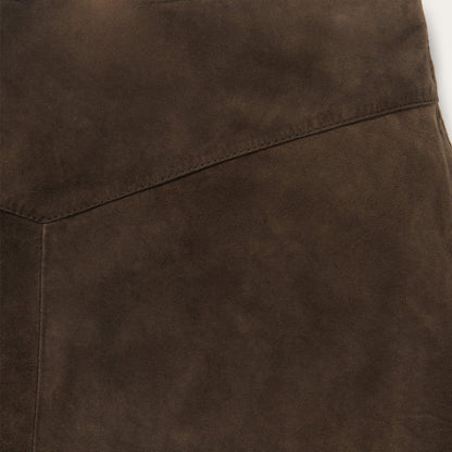 Stetson Lamb Suede Skirt with Nailheads