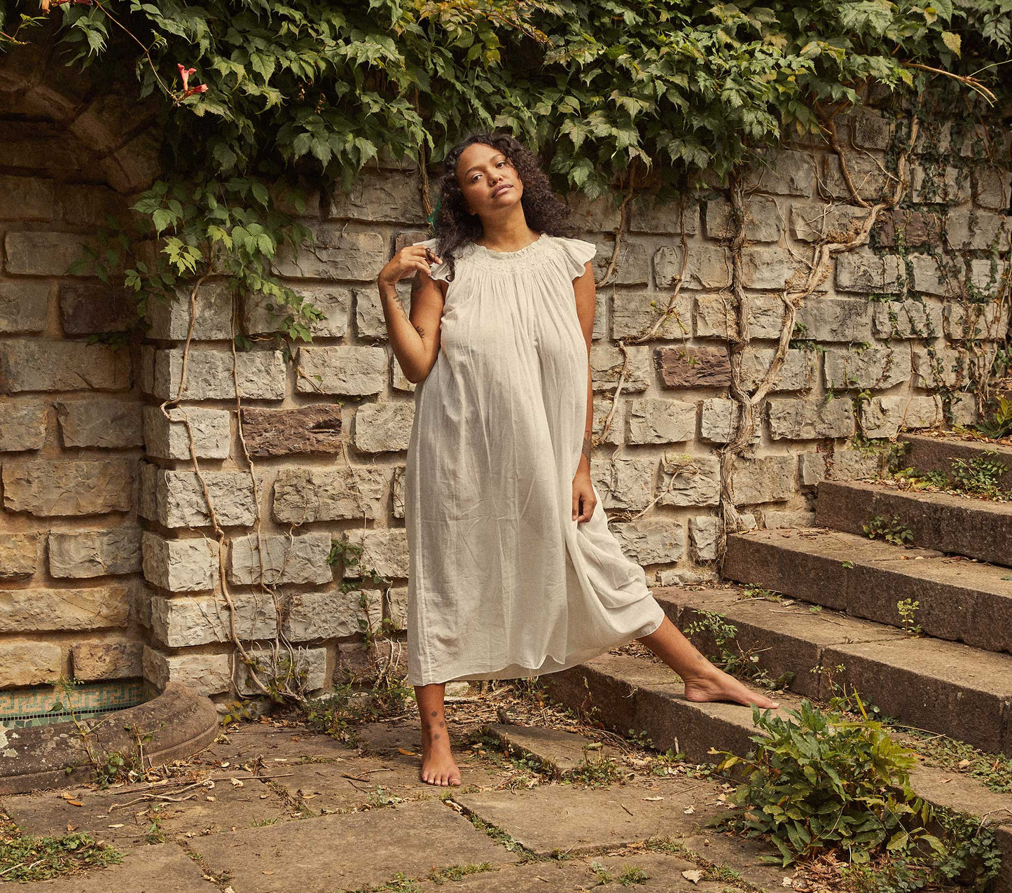 DÔEN Women Lovisa Nightgown - Salt