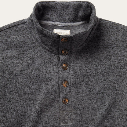 Stetson Button-Front Grey Pullover Knit Sweater