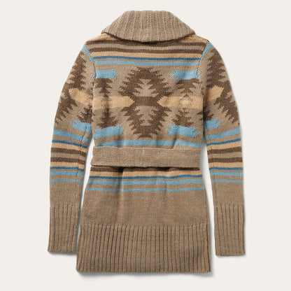 Stetson Chunky Knit Tie Sweater in Brown