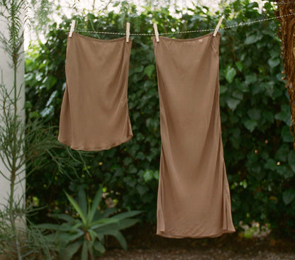 DÔEN Women Mini Skirt Slip - Carob