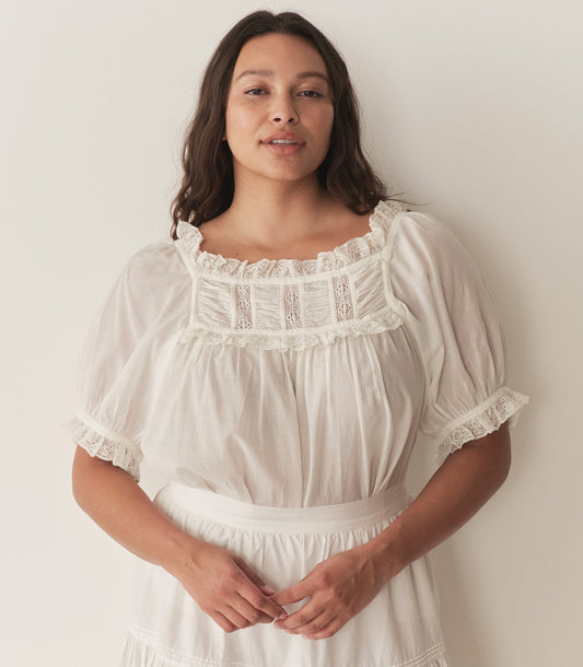 DÔEN Women Frances Top - Salt Lace