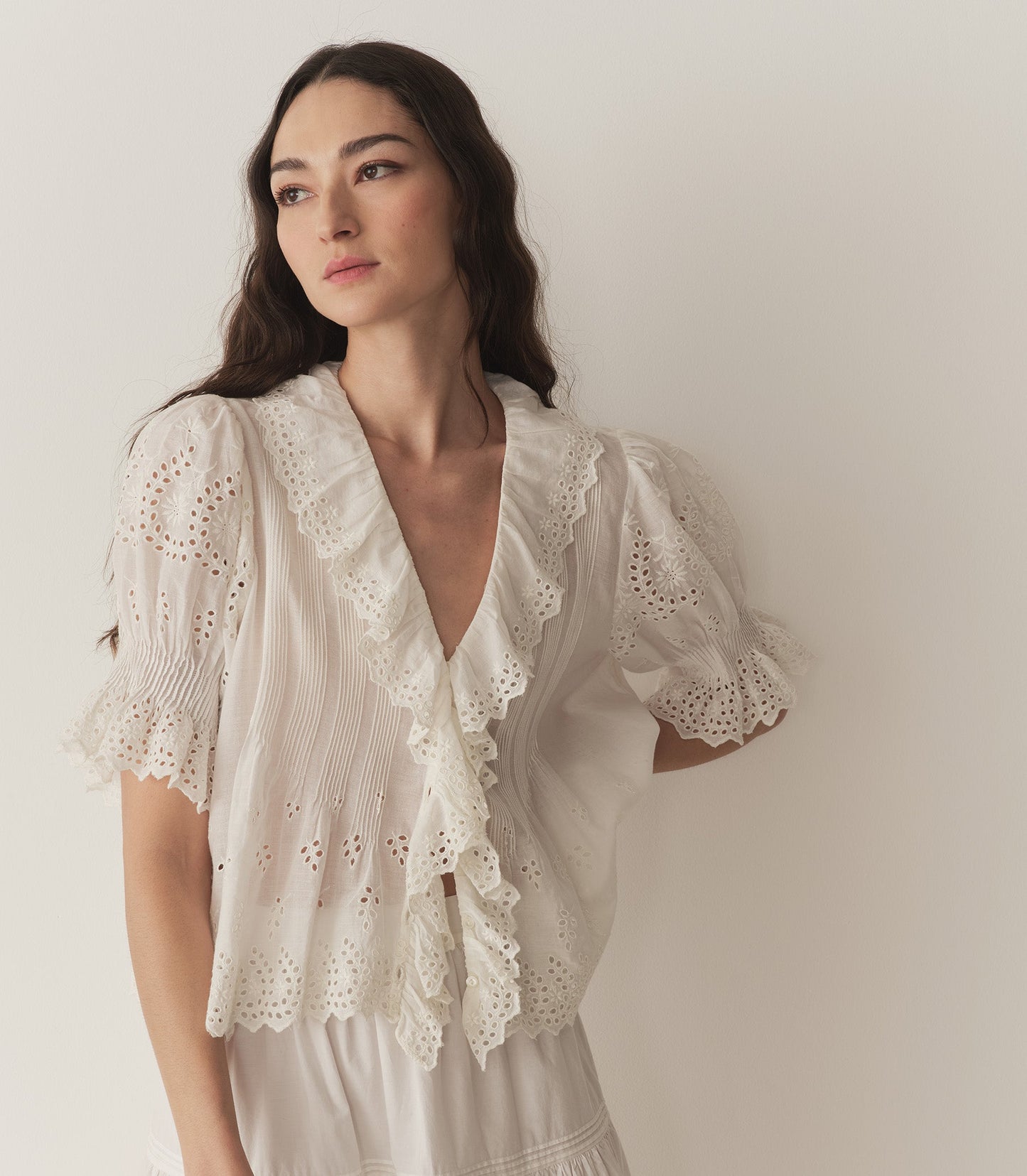 DÔEN Women Henri Top - Salt Eyelet