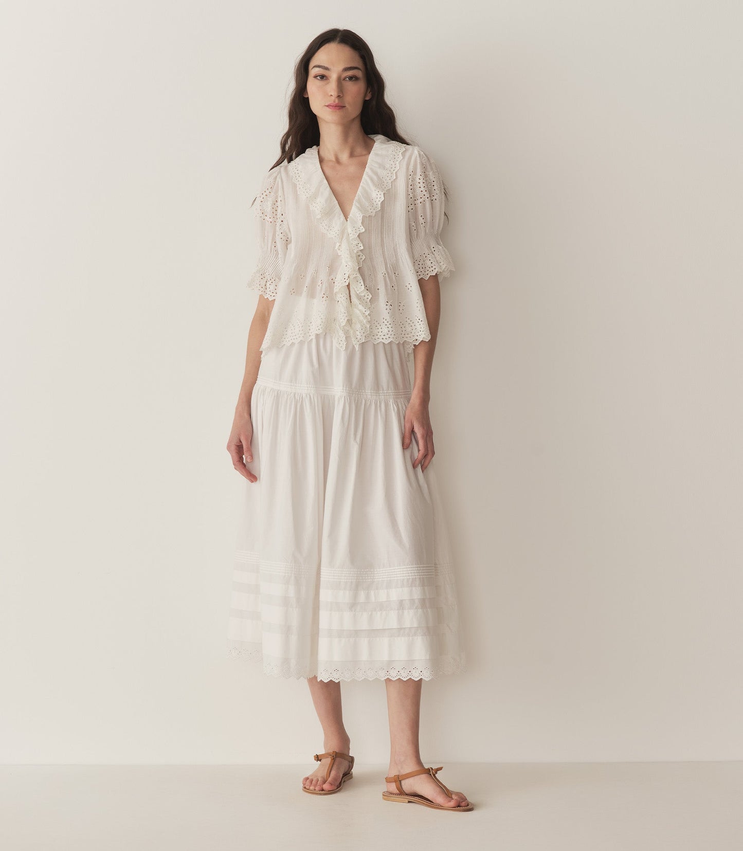 DÔEN Women Henri Top - Salt Eyelet