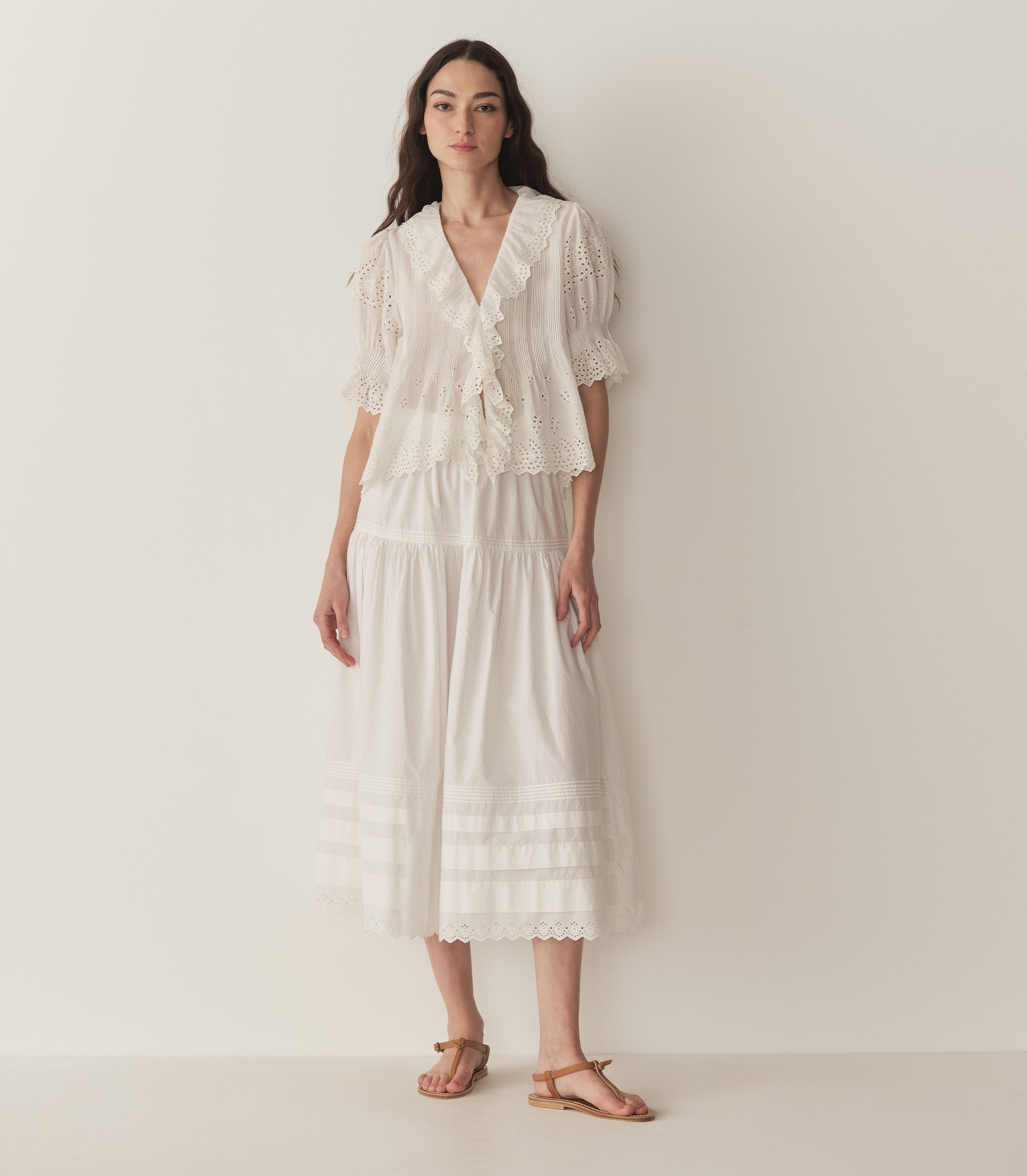 DÔEN Women Henri Top - Salt Eyelet
