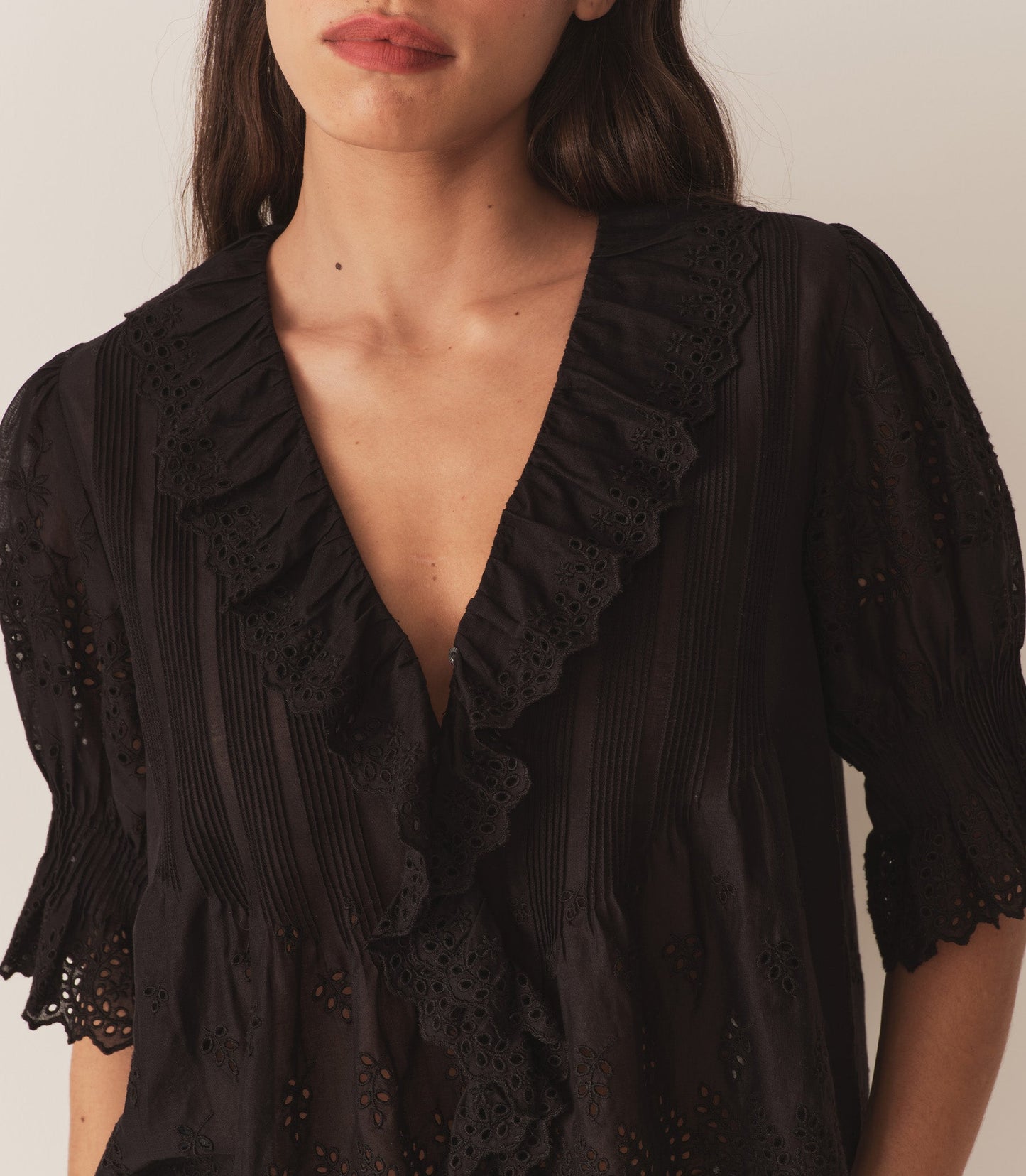DÔEN Women Henri Top - Black Eyelet