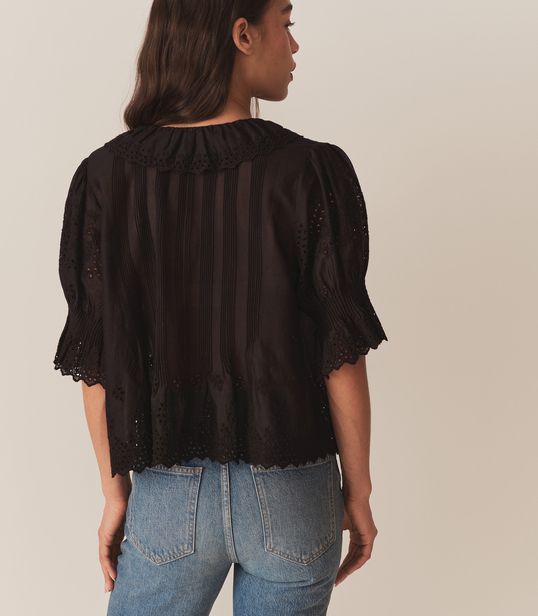 DÔEN Women Henri Top - Black Eyelet