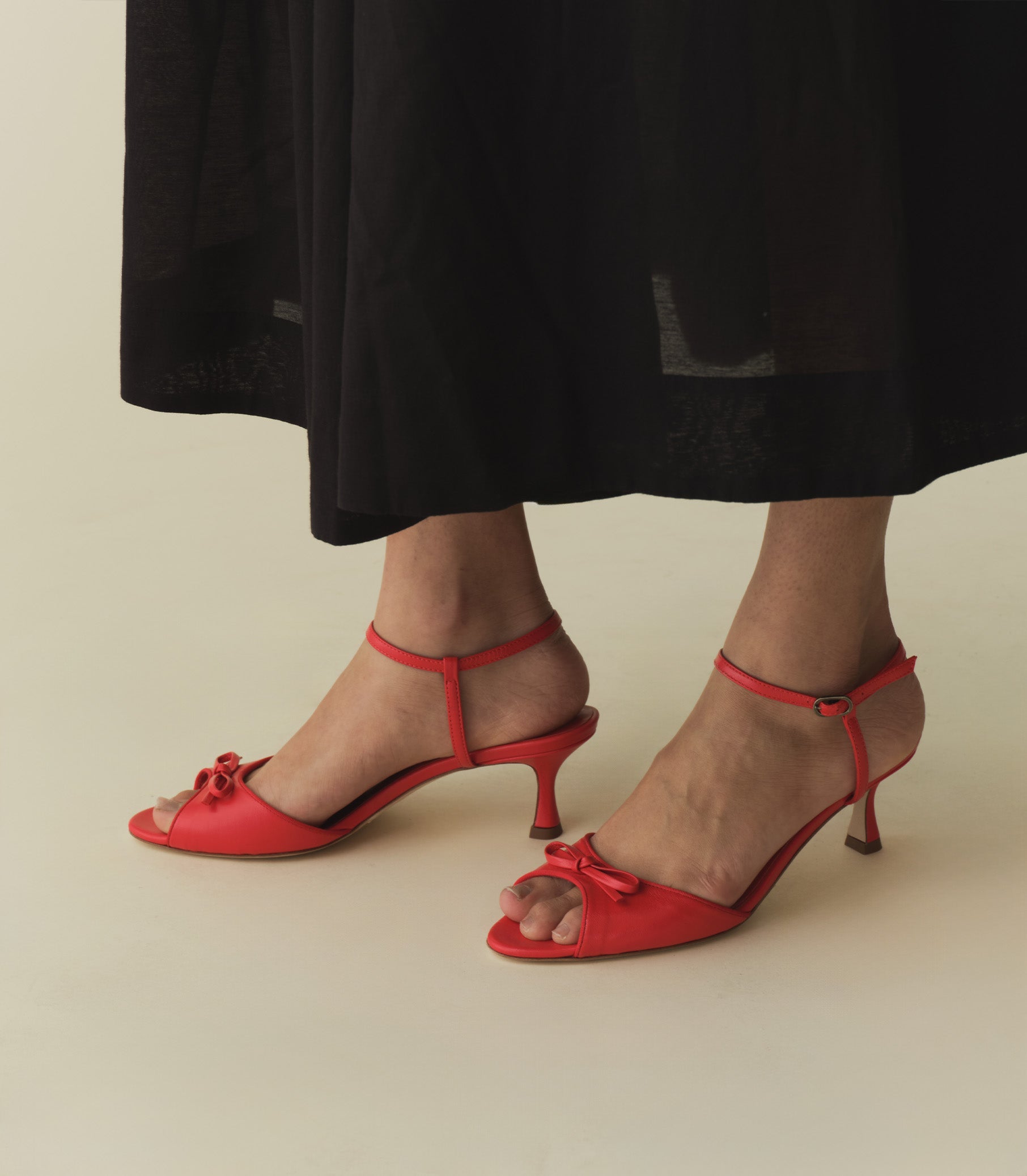 DÔEN Women Arianna Peep Toe Heel - Fuego Nappa