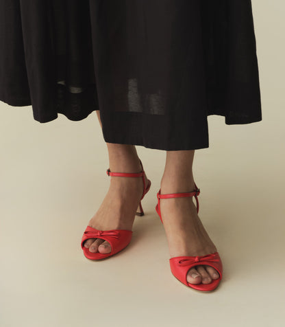 DÔEN Women Arianna Peep Toe Heel - Fuego Nappa