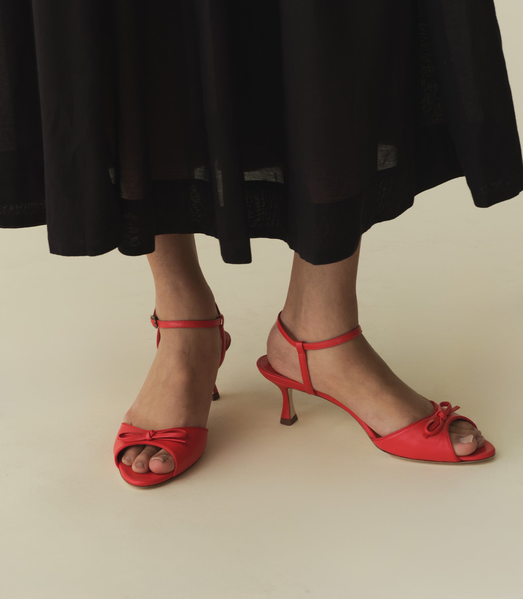 DÔEN Women Arianna Peep Toe Heel - Fuego Nappa