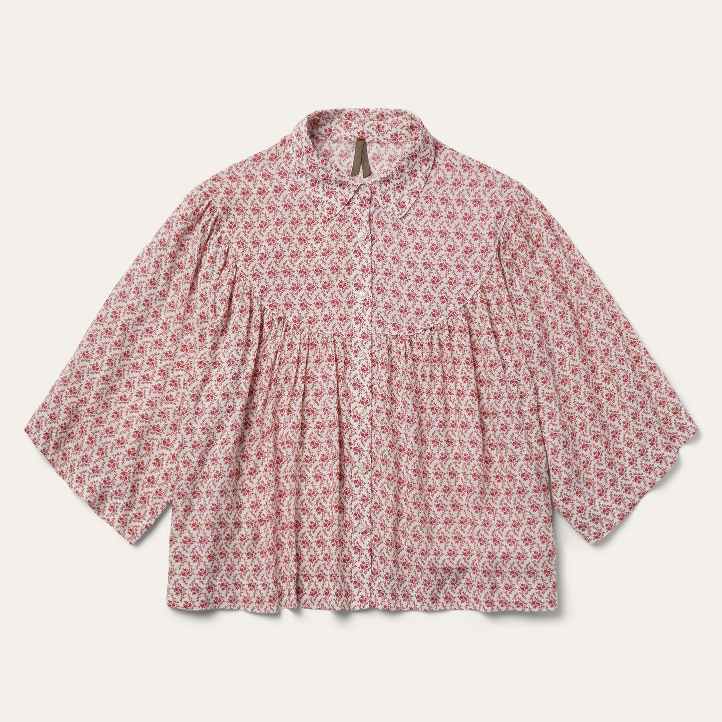Stetson Short-Sleeved Cottage Floral Blouse