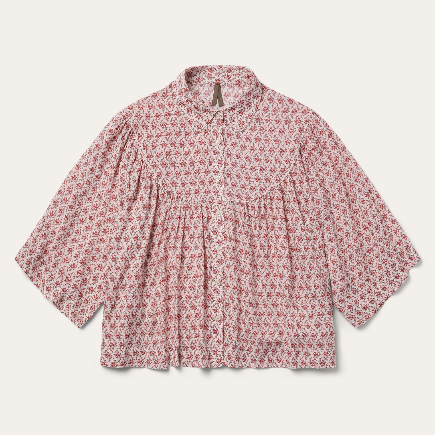 Stetson Short-Sleeved Cottage Floral Blouse