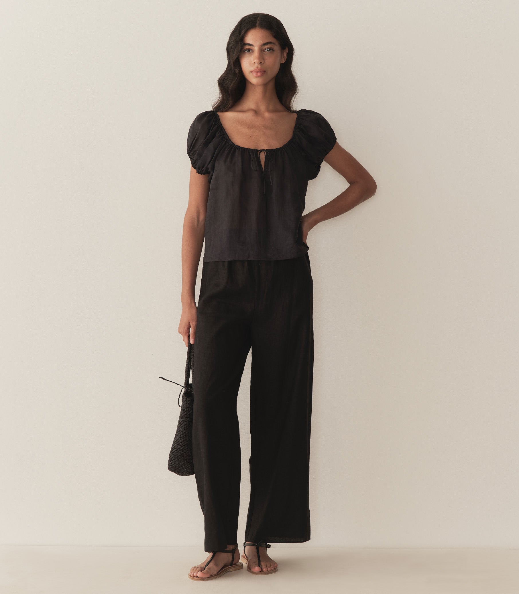DÔEN Women Lavon Linen Pant - Black