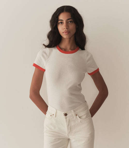 DÔEN Women Vivi Ringer Tee - Salt