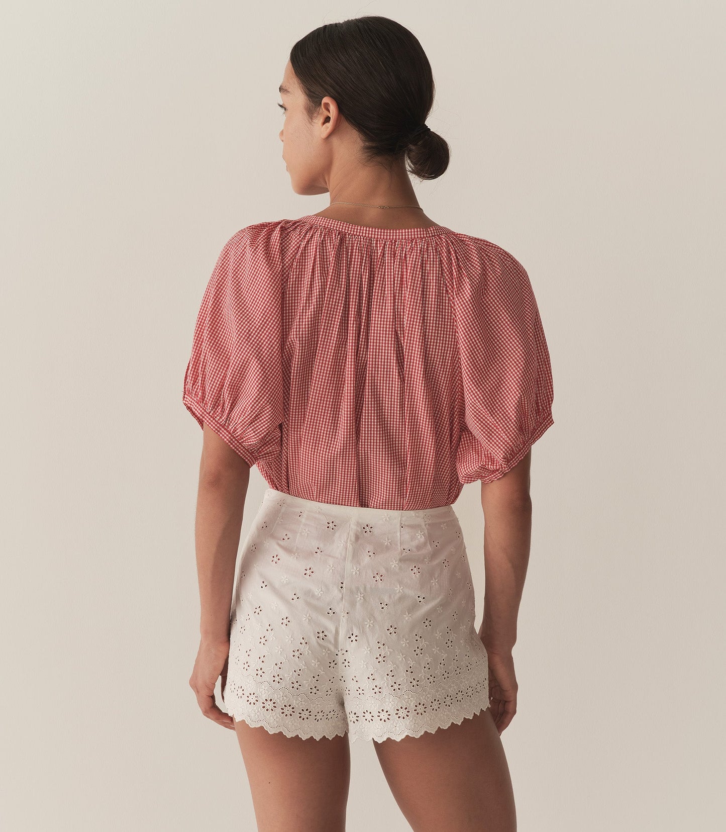 DÔEN Women June Top - Cerise Paris Gingham