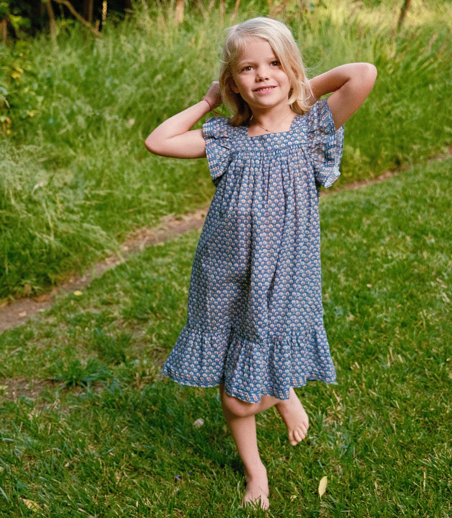 DÔEN Kids Lily Dress - Dahlia Ikat