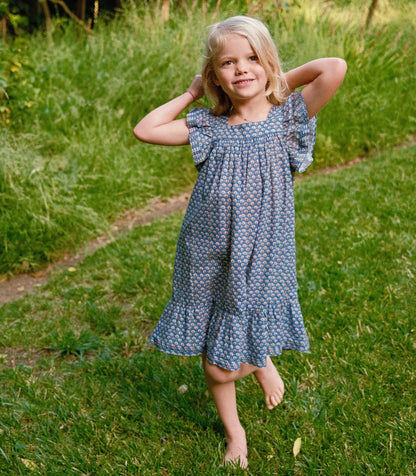 DÔEN Kids Lily Dress - Dahlia Ikat