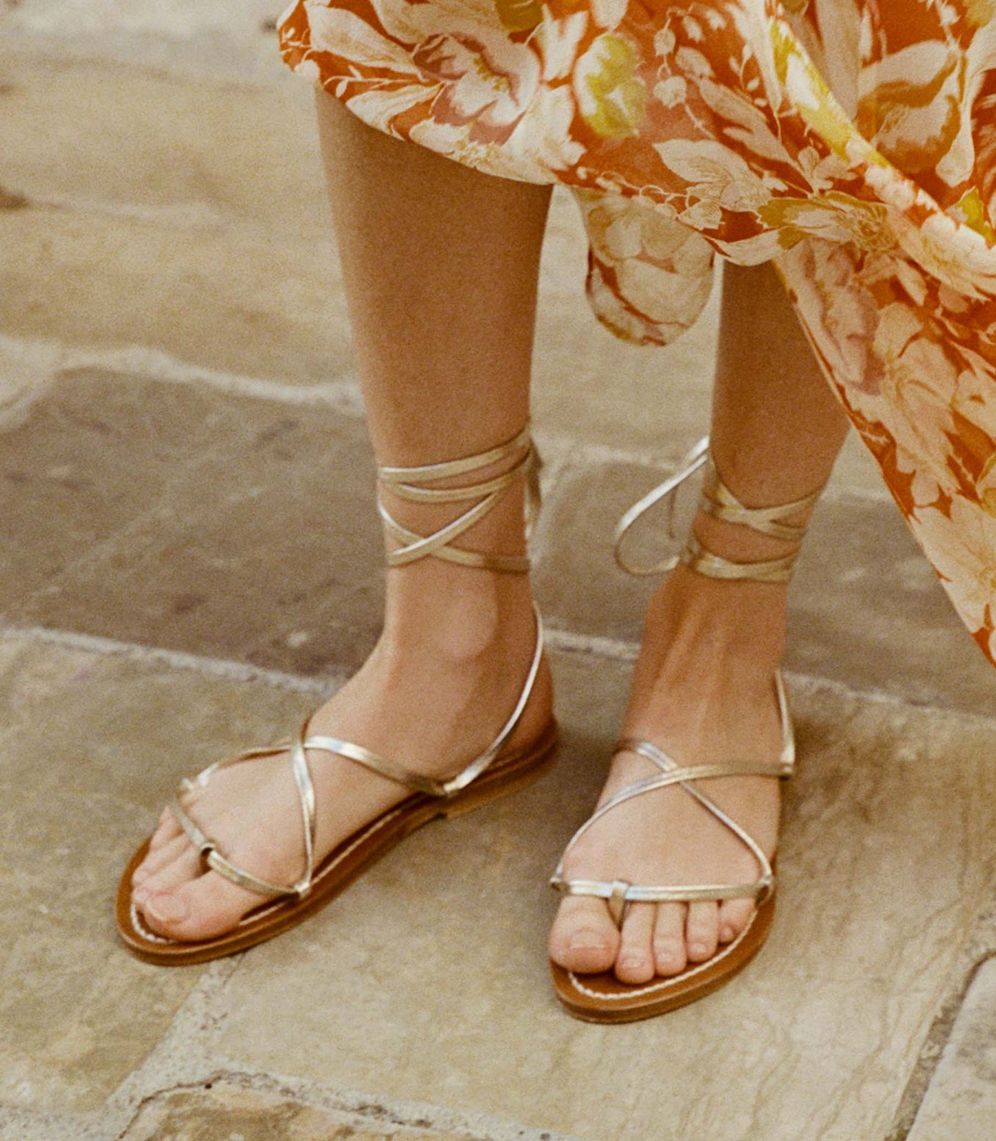 DÔEN Women DÔEN & KJacques Bikini Sandal - Metallic Champagne