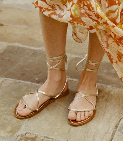 DÔEN Women DÔEN & KJacques Bikini Sandal - Metallic Champagne
