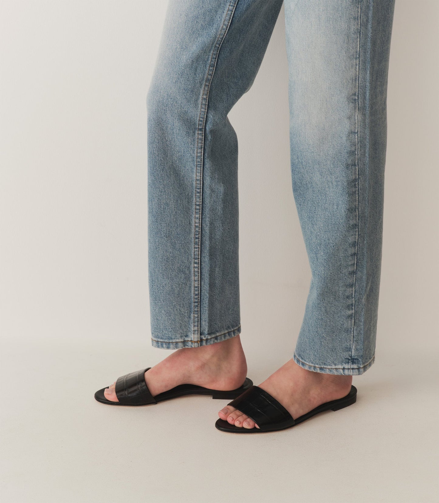 DÔEN Women Angelica Sandal - Black Faux Croc