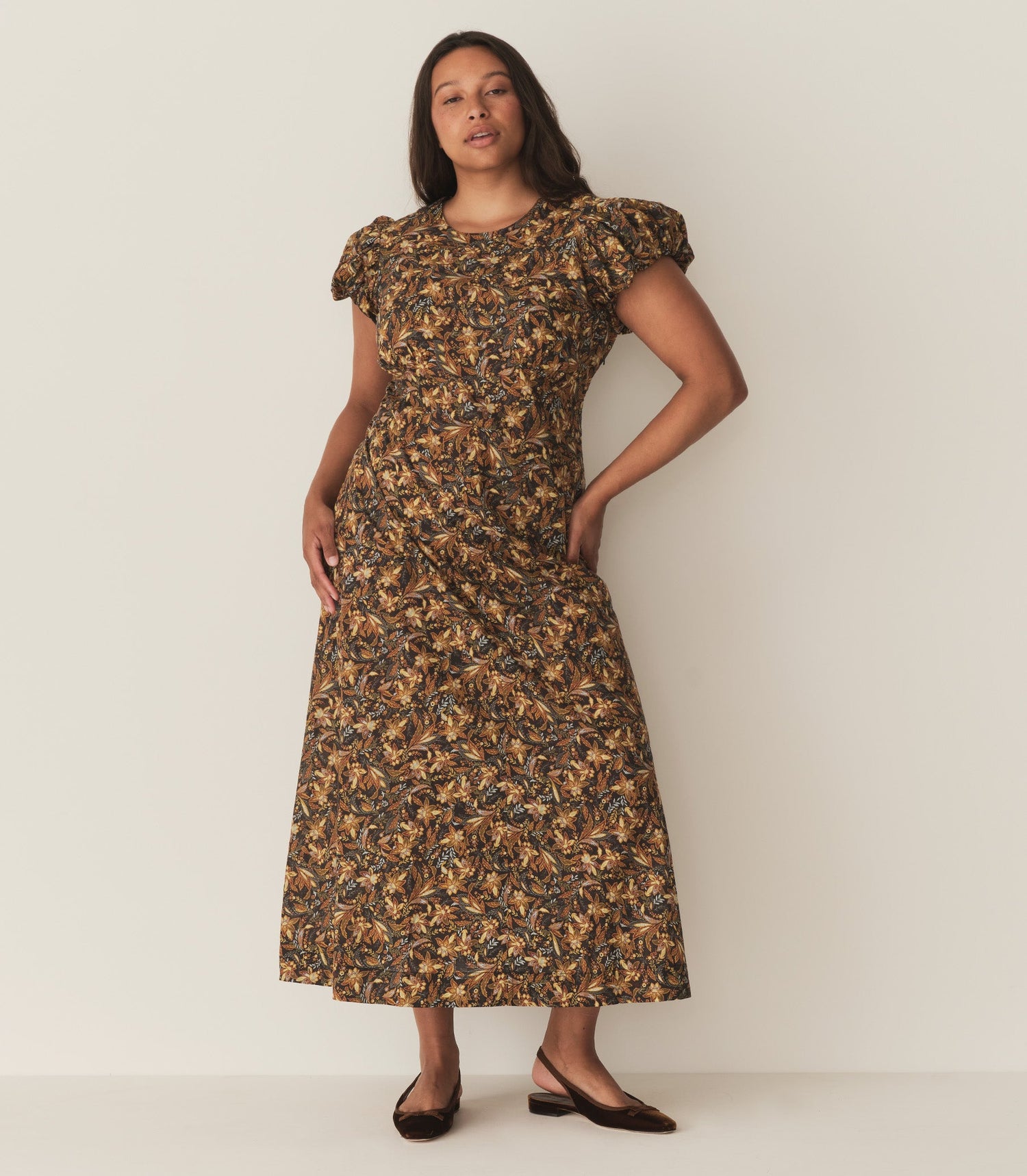 DÔEN Women Rhodia Dress - Noir Narcissus Floral