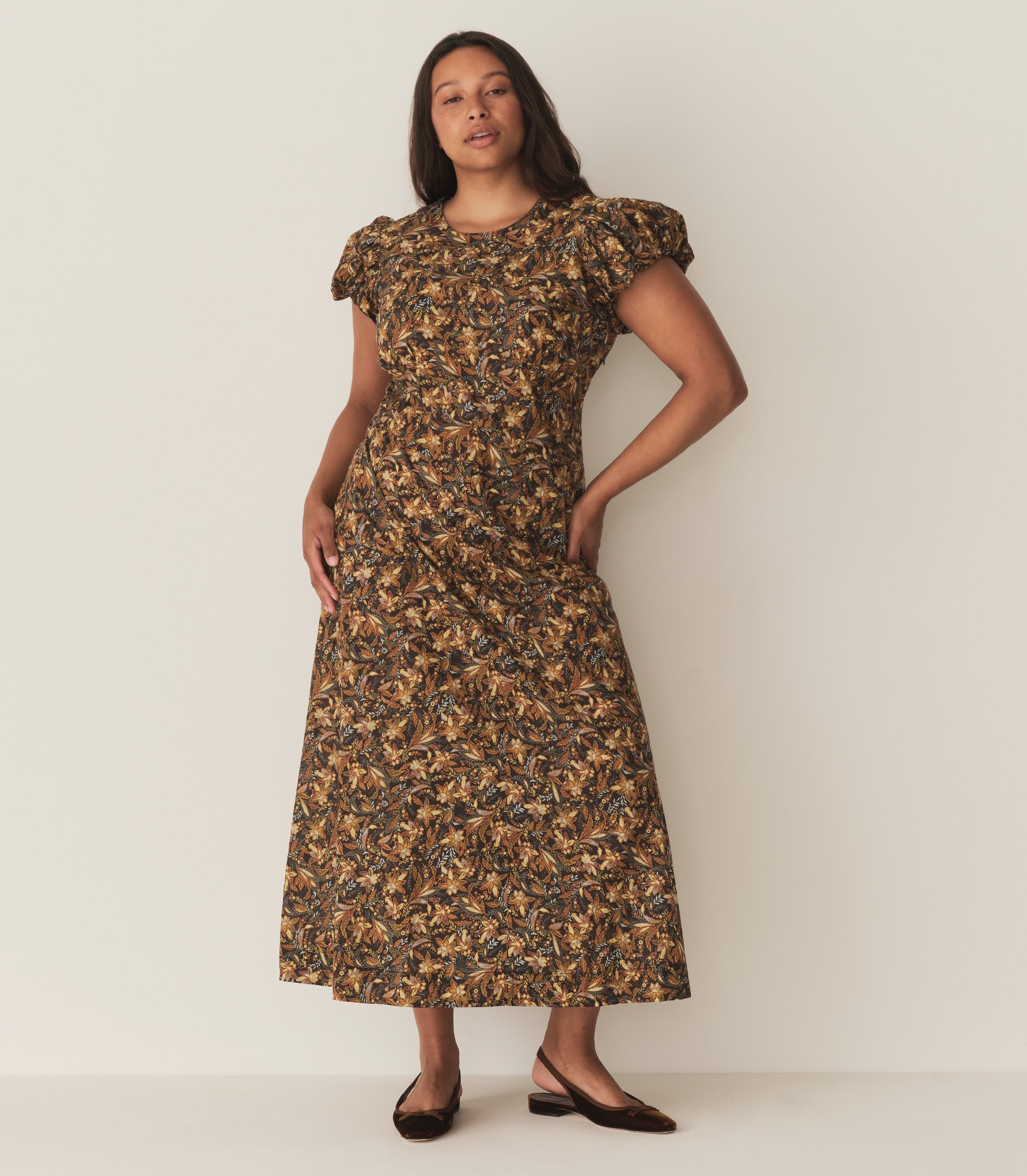 DÔEN Women Rhodia Dress - Noir Narcissus Floral