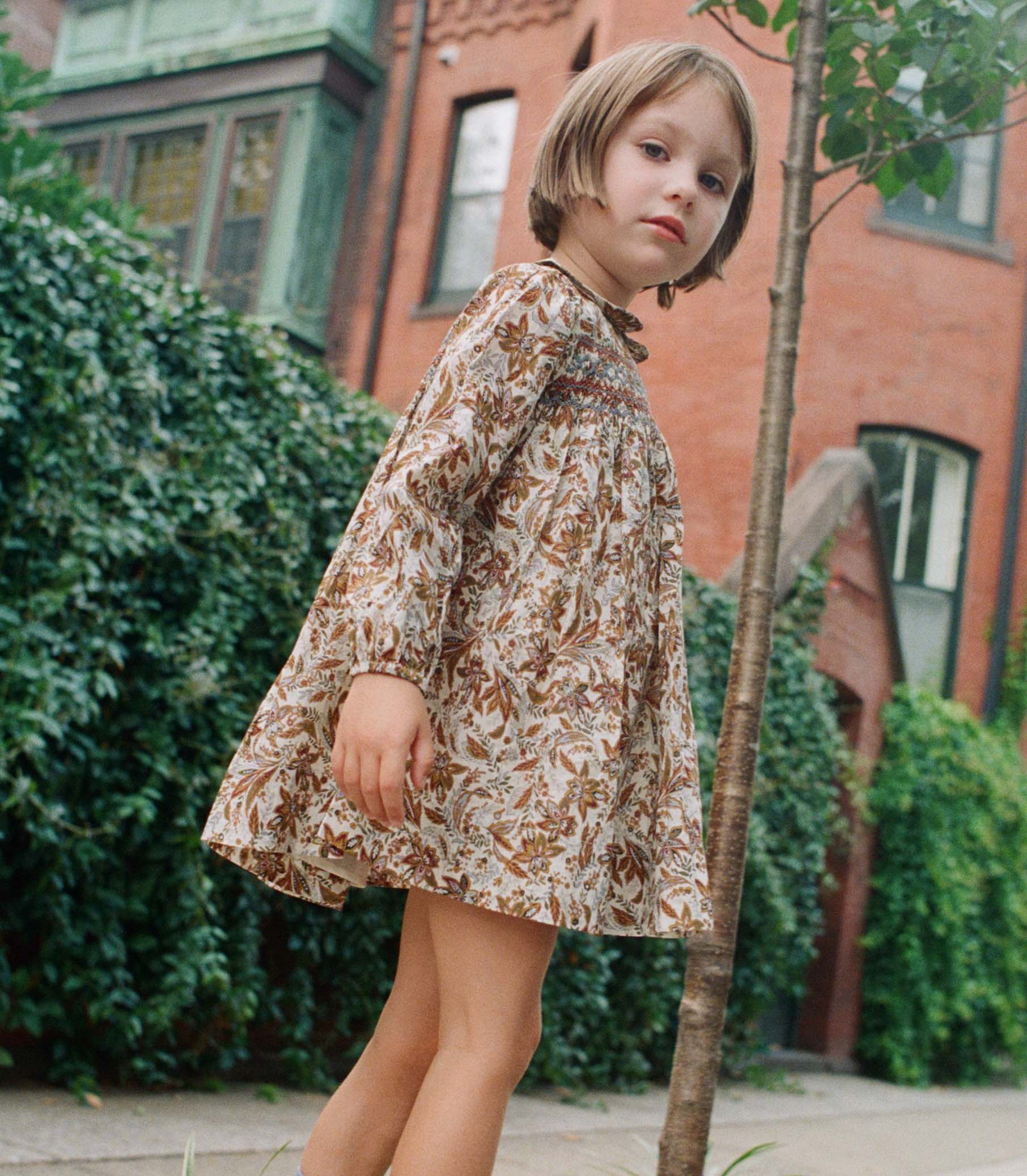 DÔEN Kids Letty Dress - Blanc Narcissus Floral